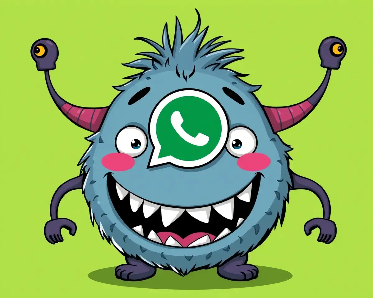 Happy Monster with WhatsApp Logo on Forehead DP