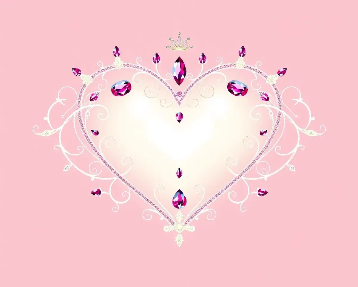 Heart-Shaped Crown with Delicate Filigree and Gemstones