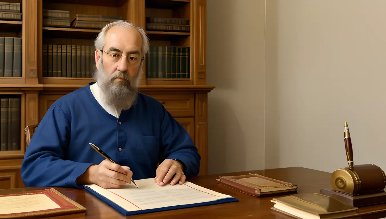 Herodotus Sits with Quill Pen and Parchment