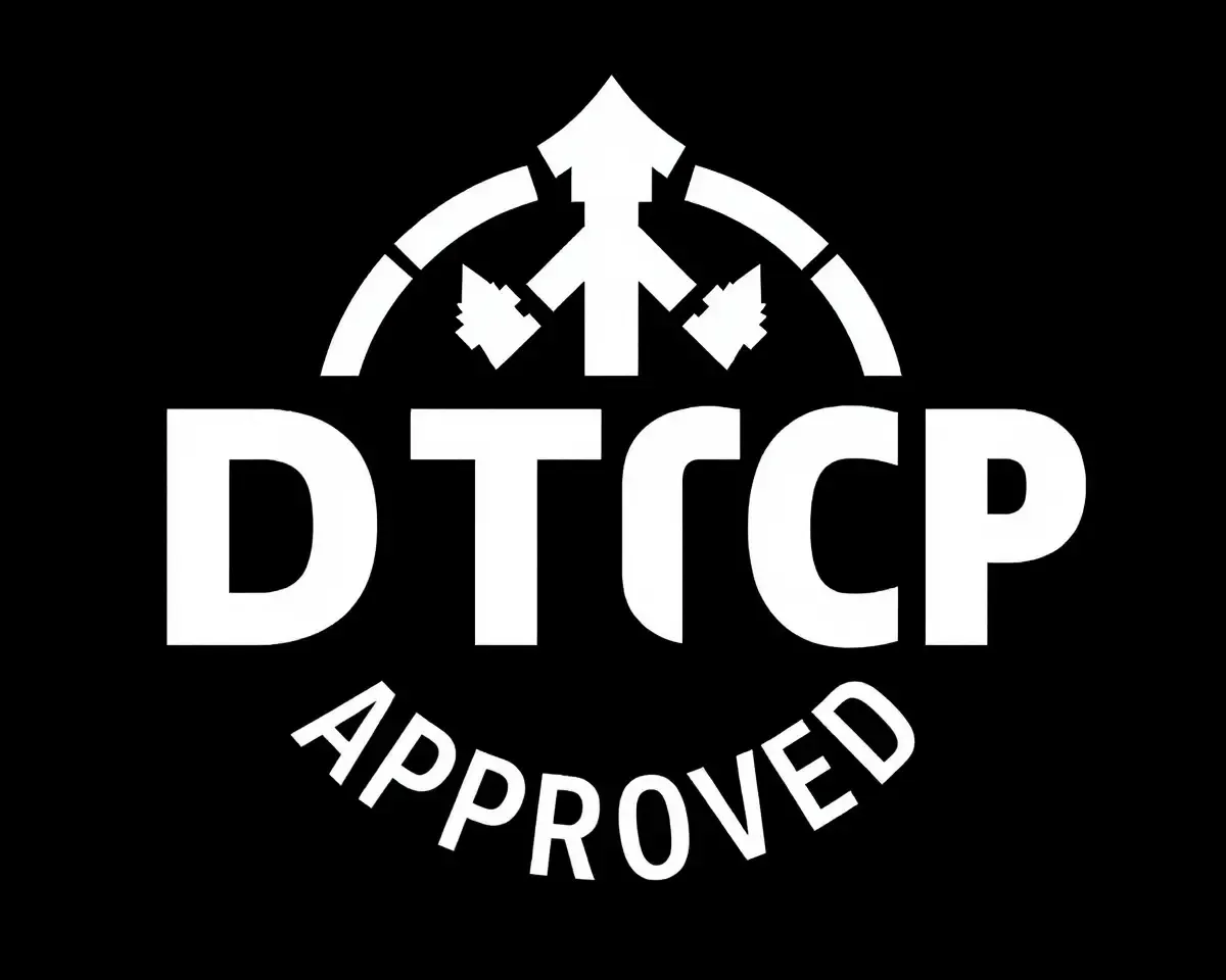 High-Contrast DTCP-Approved Logo Black and White Design