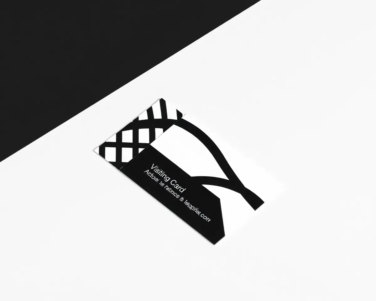 High-Contrast Visiting Card with Geometric Pattern