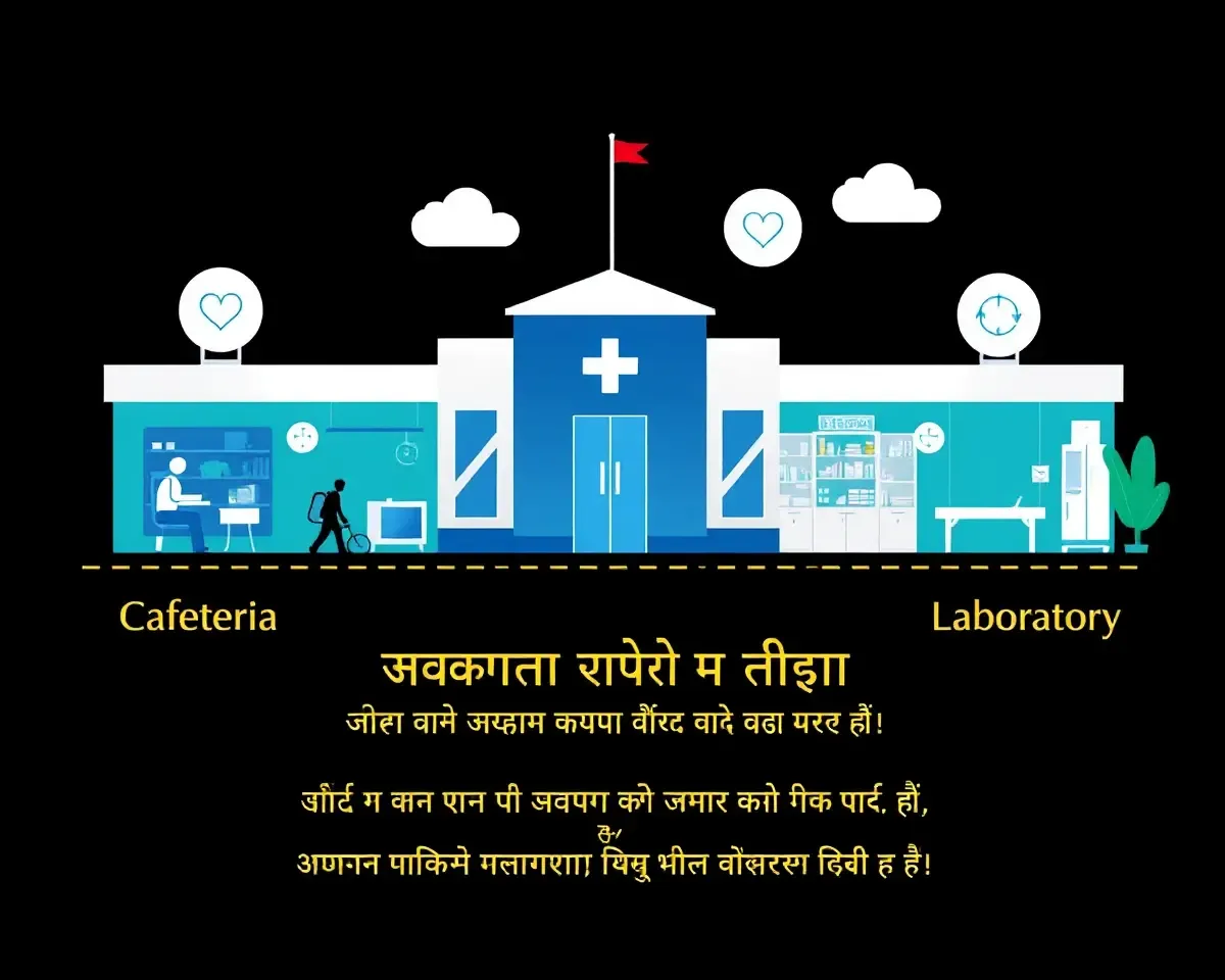 Hospital Facilities Design with Hindi Text
