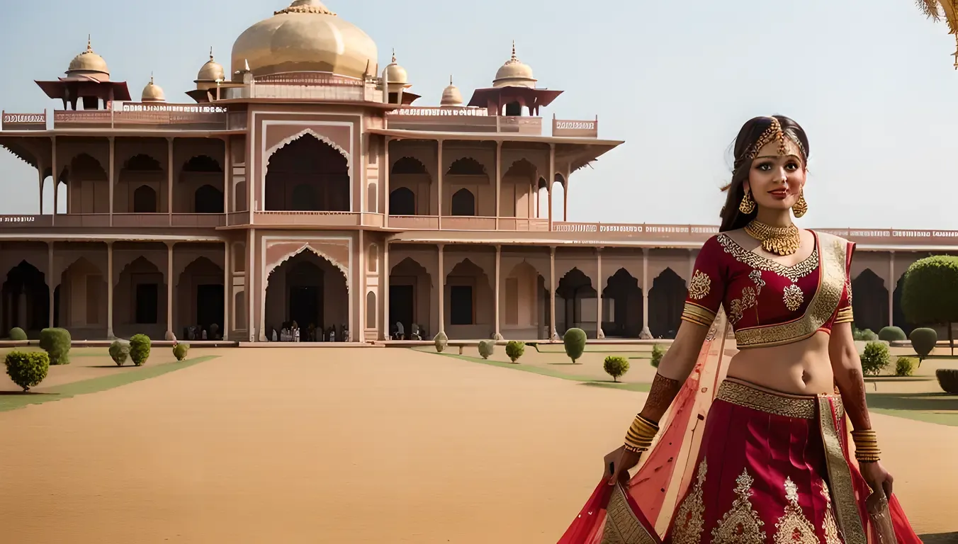 Indian Bride's Kushti Image in Palace Setting