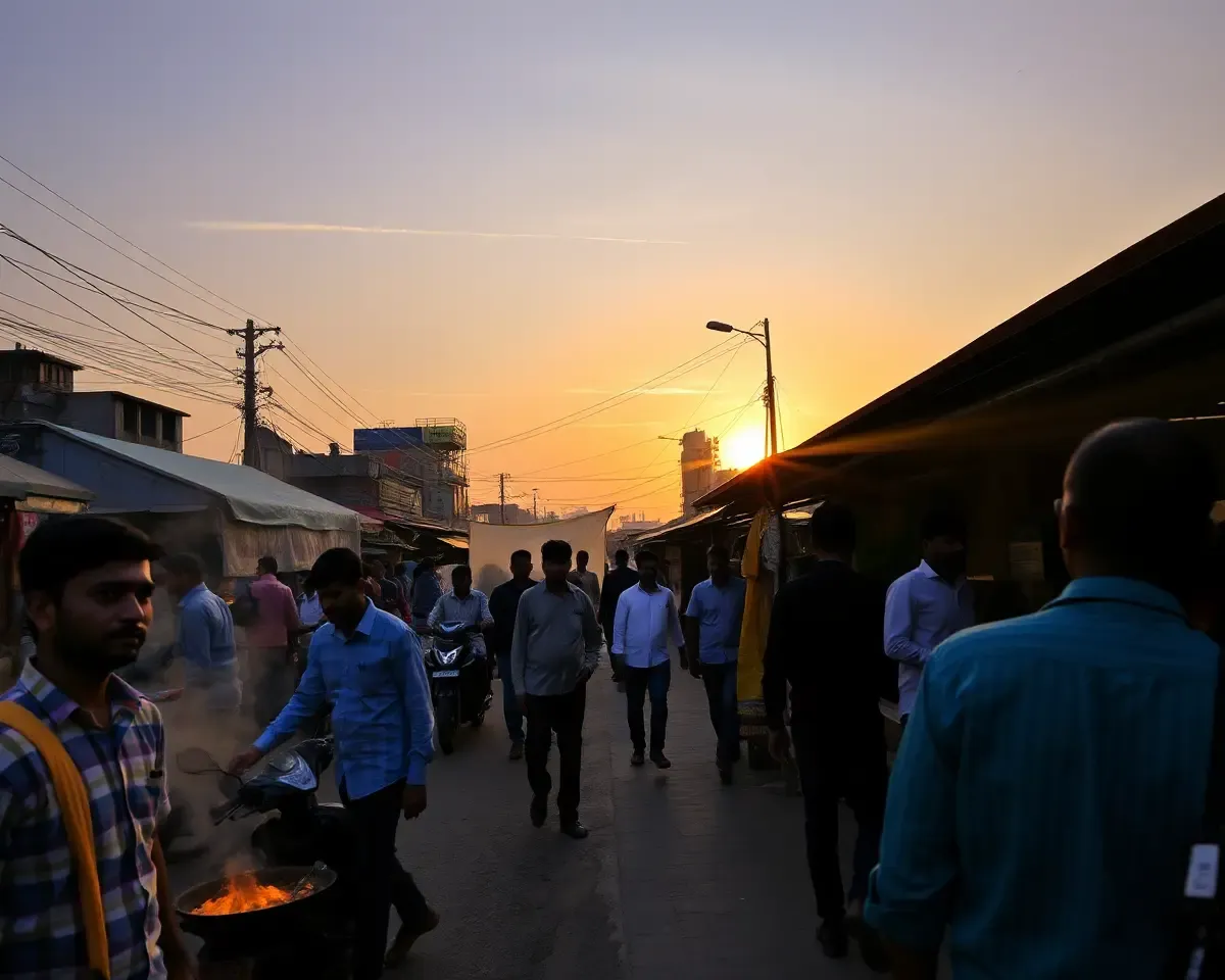 Indian Market Aroma of Egg Bhurji Entices Passersby