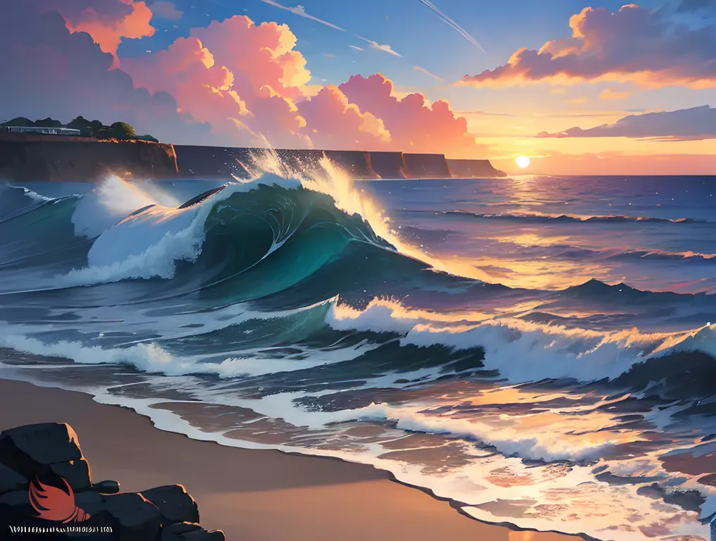Intense Passion Ignites Sunset Over Rugged Coastline