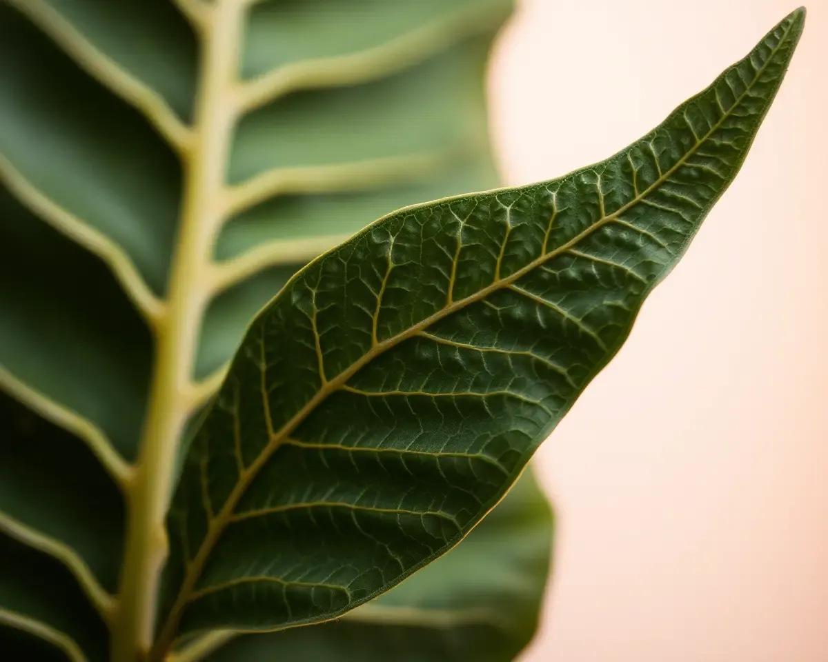 Intricate Bhoringani Leaf Details on Soft Background