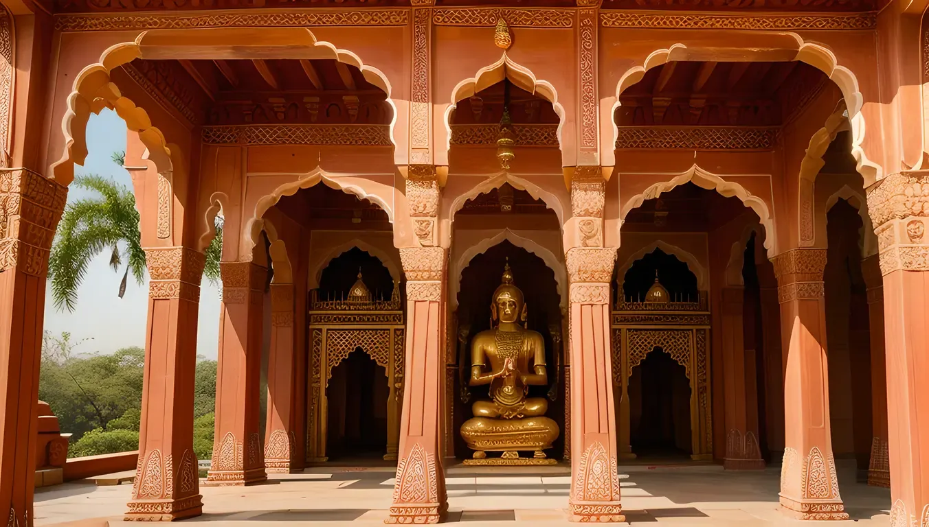 Intricate Brahma Temple with Ornate Architecture