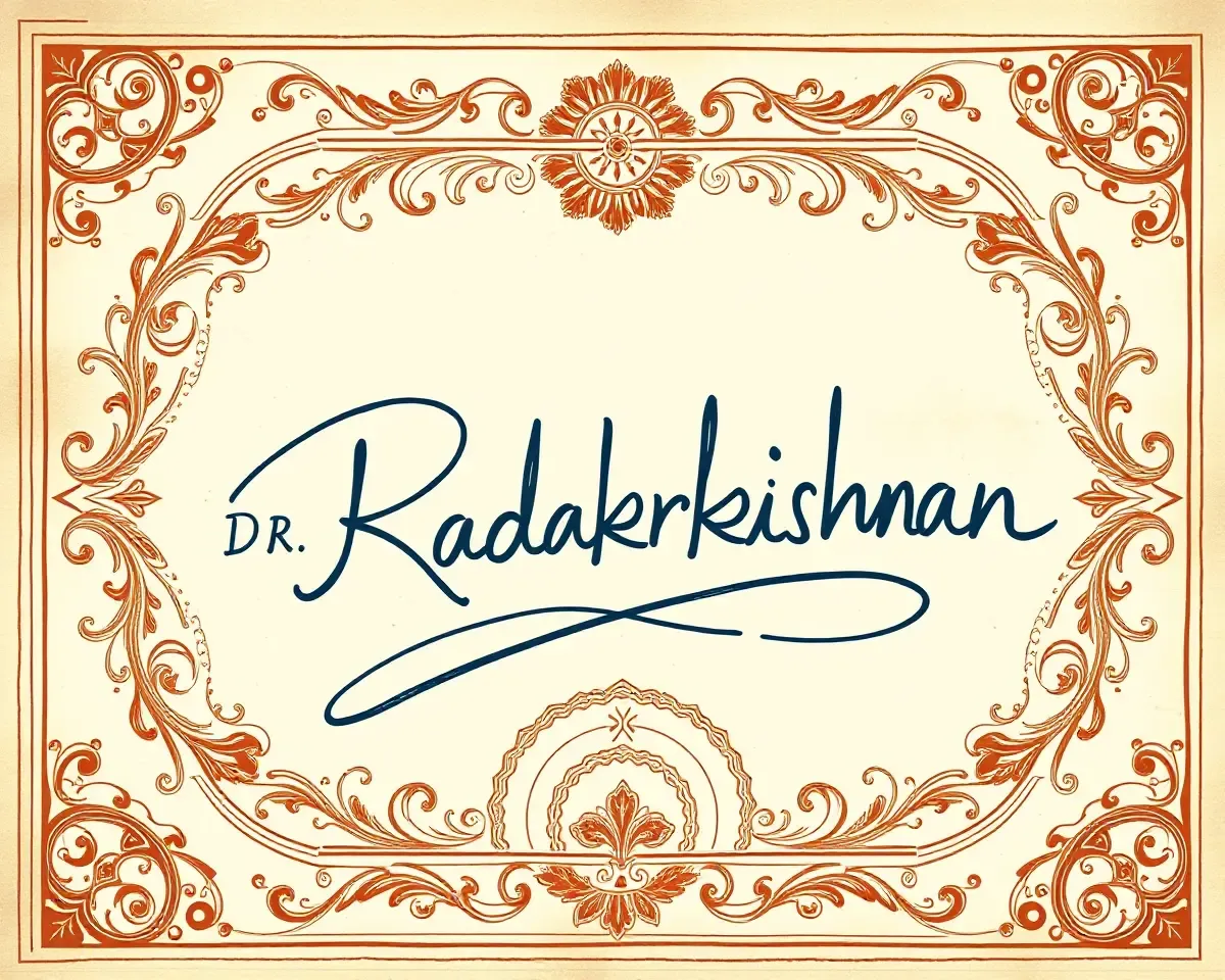Intricate Calligraphy of Dr. Radhakrishnan's Signature
