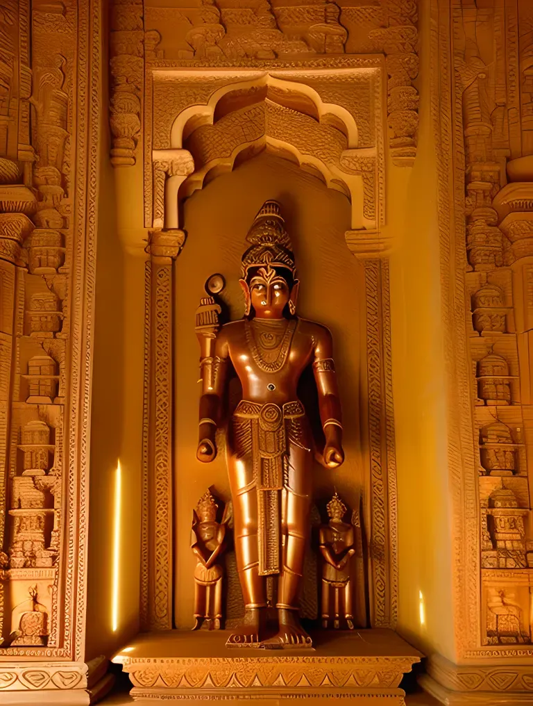 Intricate Temple Carvings Depicting Hindu Mythology Scenes
