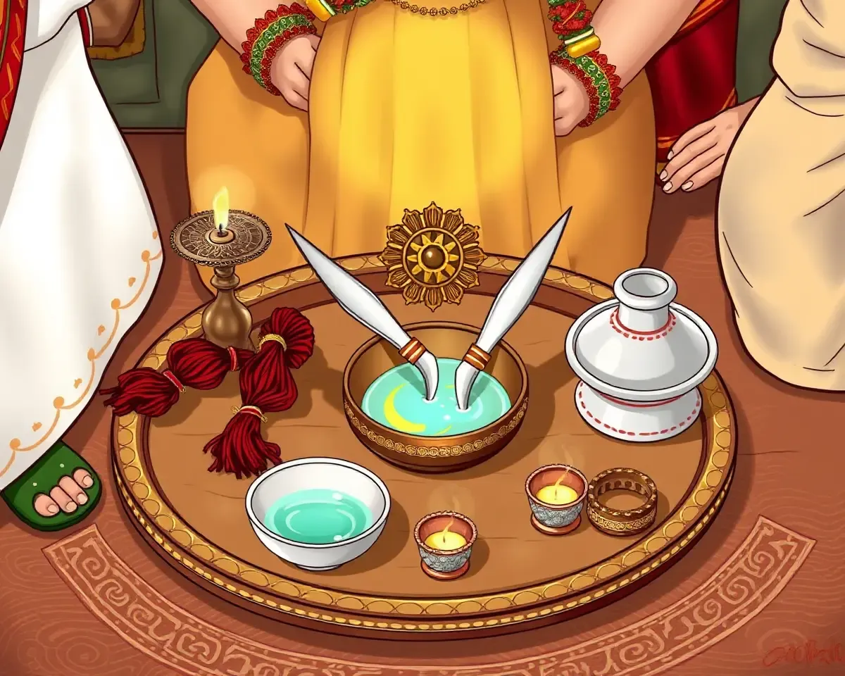 Items Used in Mundan Ceremony on Decorative Tray