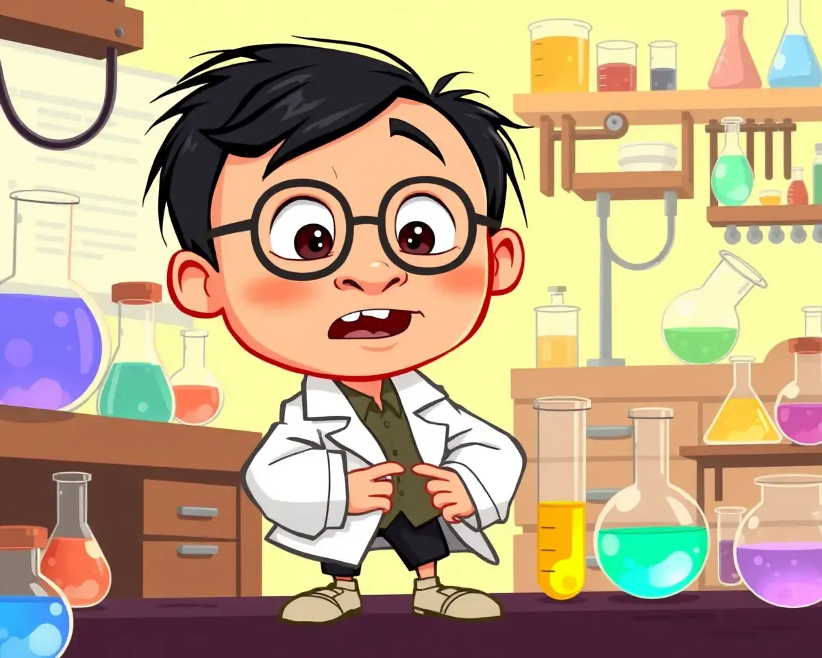 Jackie Chan in Lab Coat as Curious Scientist