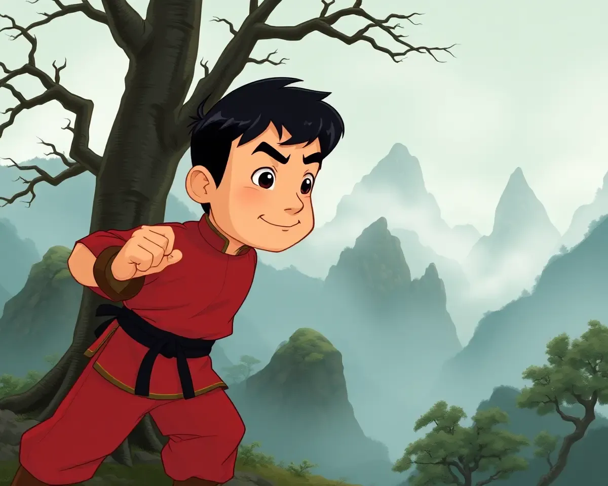 Jackie Chan in Serene Forest as Martial Arts Master