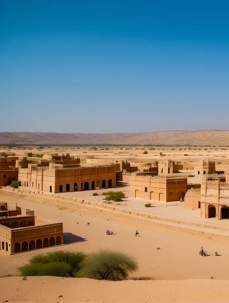 Jaisalmer City Panorama with Colorful Markets and Desert Landscape