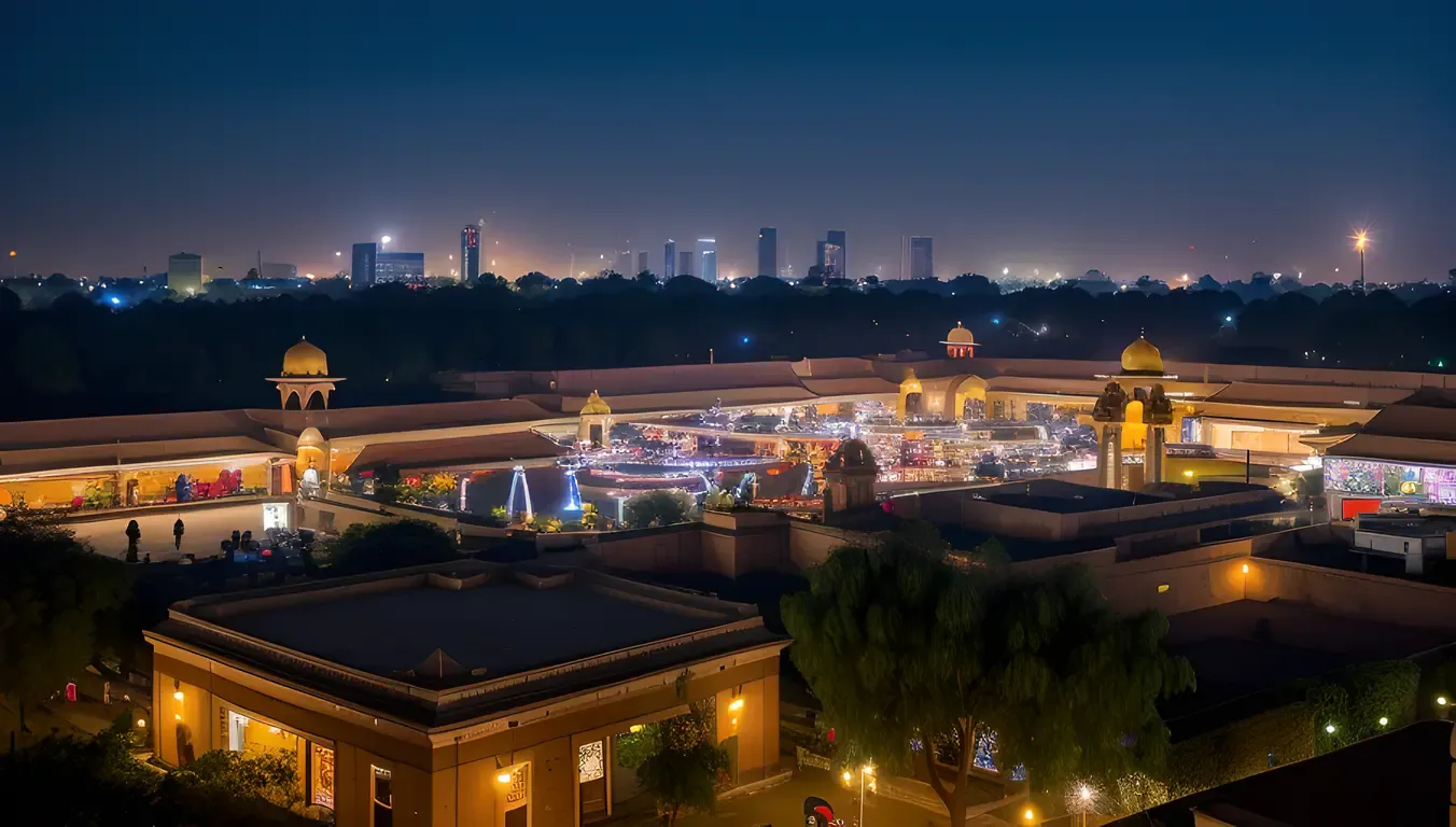 Jalandhar Night Cityscape Kamdev Ka Bagh Lit Up