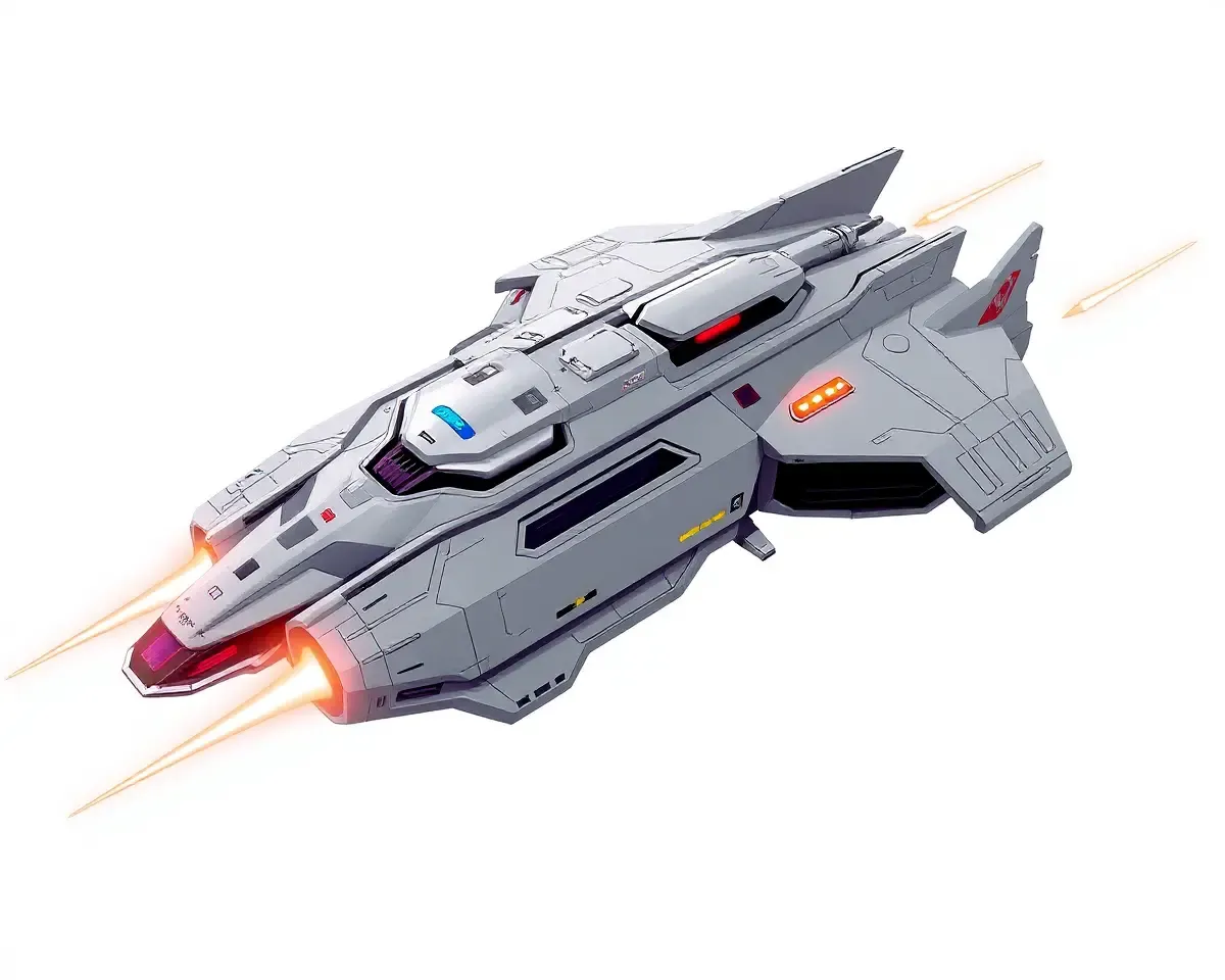 Jodavi's Futuristic Spacecraft with Glowing Propulsion Systems