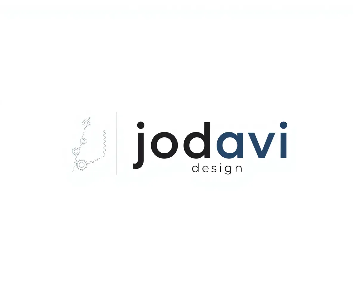 Jodavi Design's Minimalist Logo with Interconnected Gears