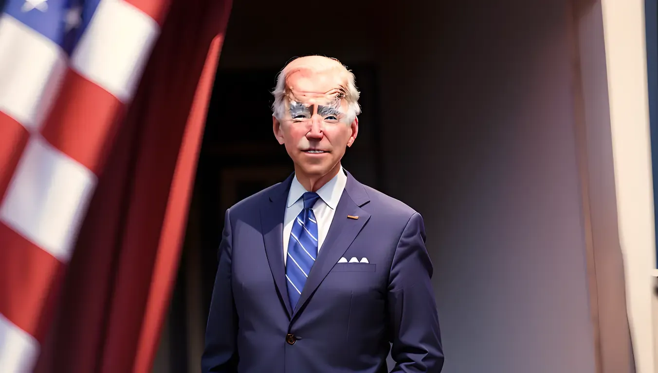 Joe Biden's Leadership Embodied in American Flag Photo