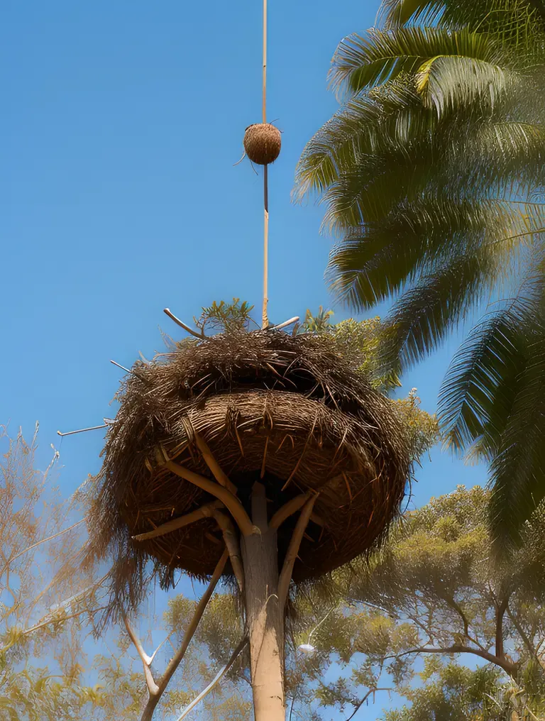 Kambi Tree with Bird's Nest and Mother Bird's Care