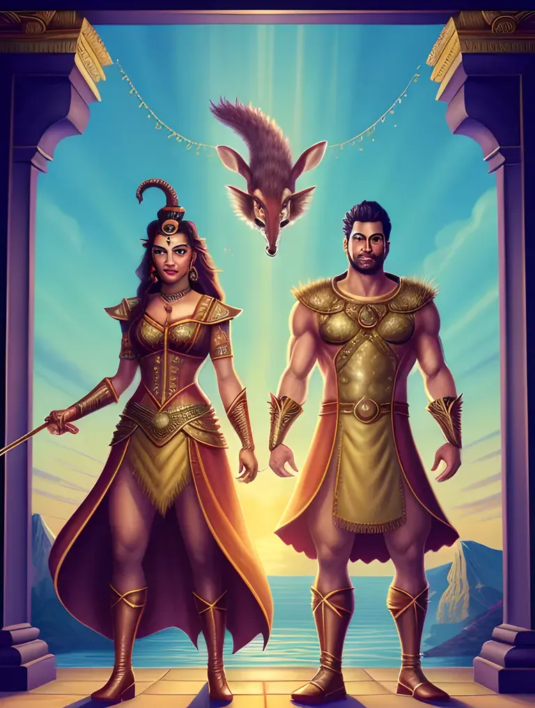 Kamdev God Image in Fantasy World with Rati