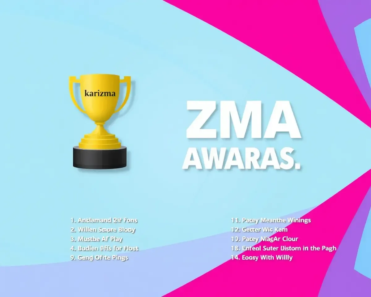 Karizma Album Awards with Trophy Icon and Award-Winning Songs