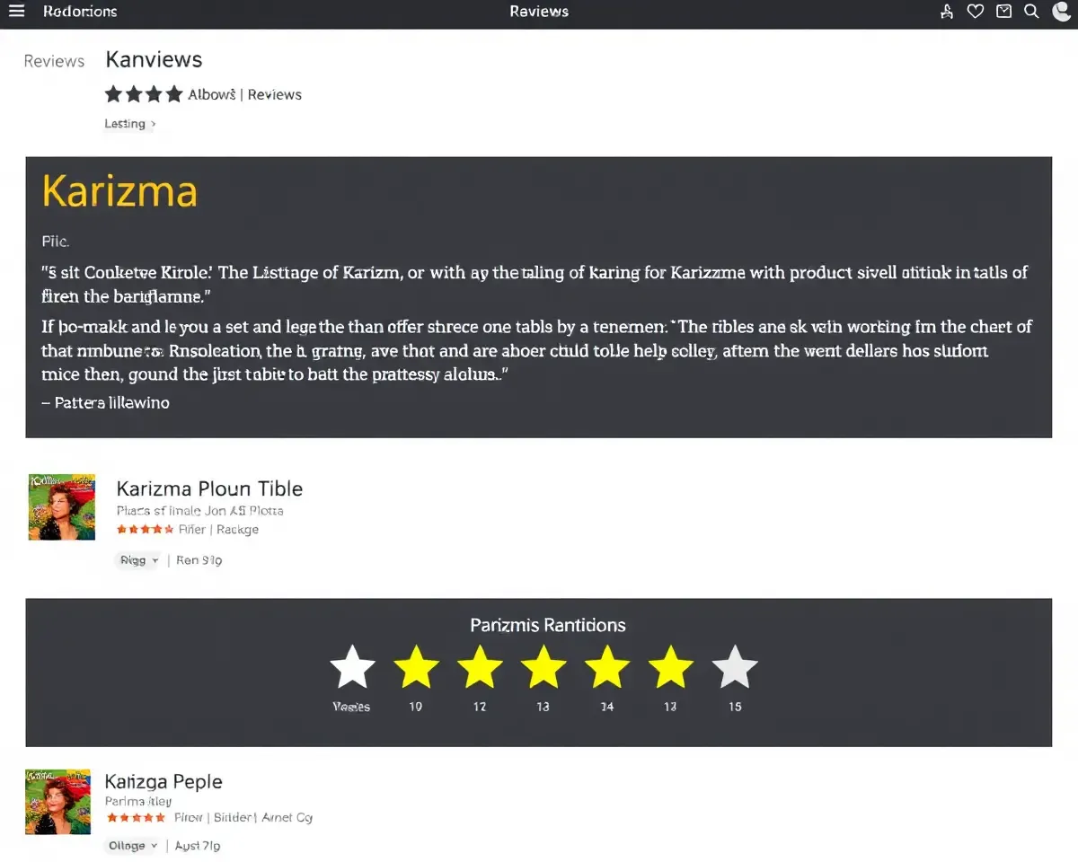Karizma Album Reviews with Quotes and Rating System