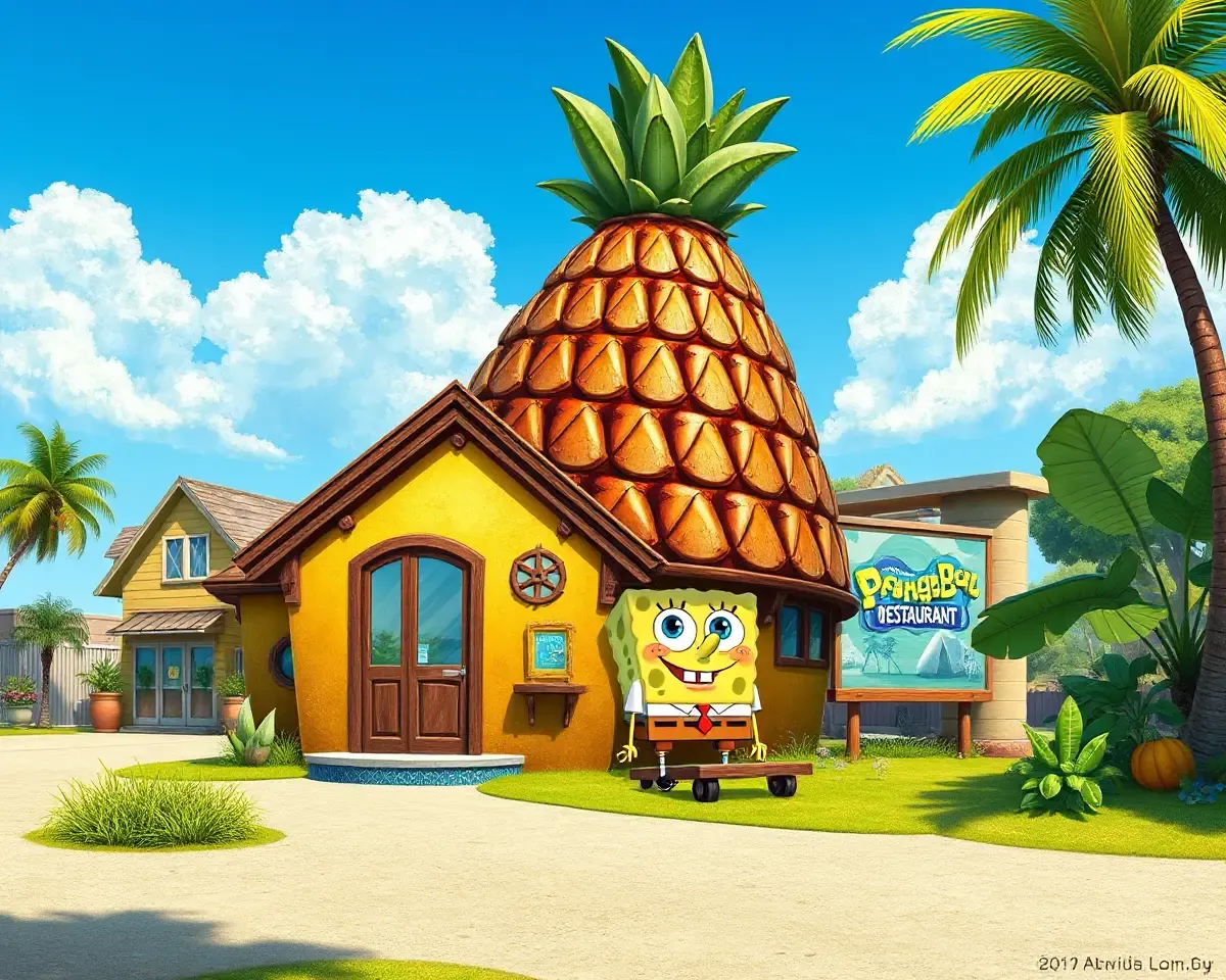 Krusty Krab Restaurant and SpongeBob's Pineapple House