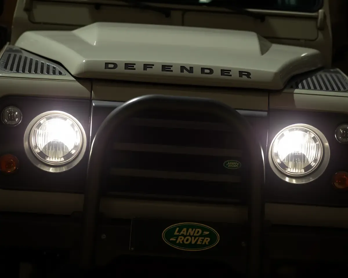 Land Rover Defender Nighttime Iconic Grille Headlights