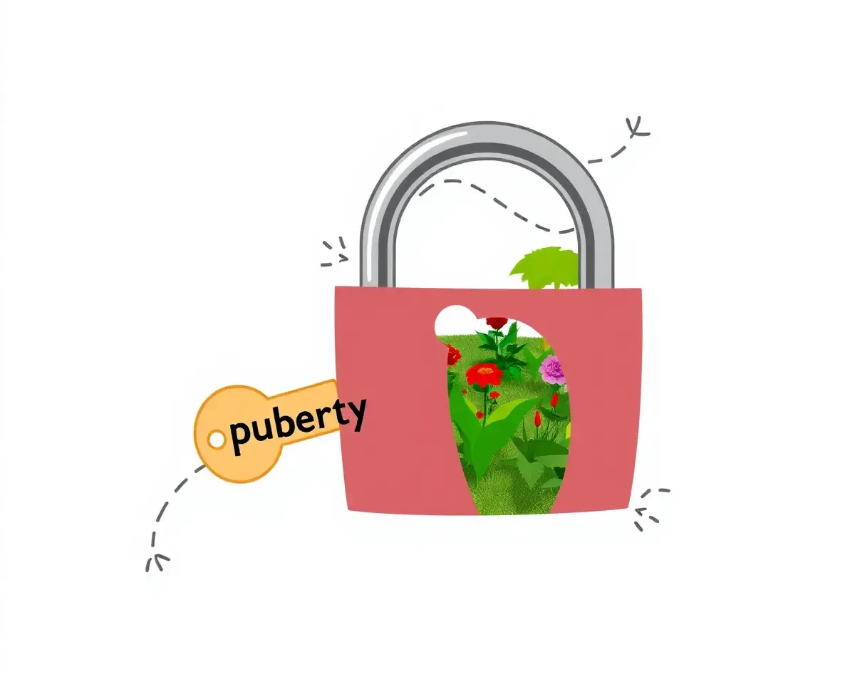Lock and Key Puberty Function Invitation Symbolizing Growth