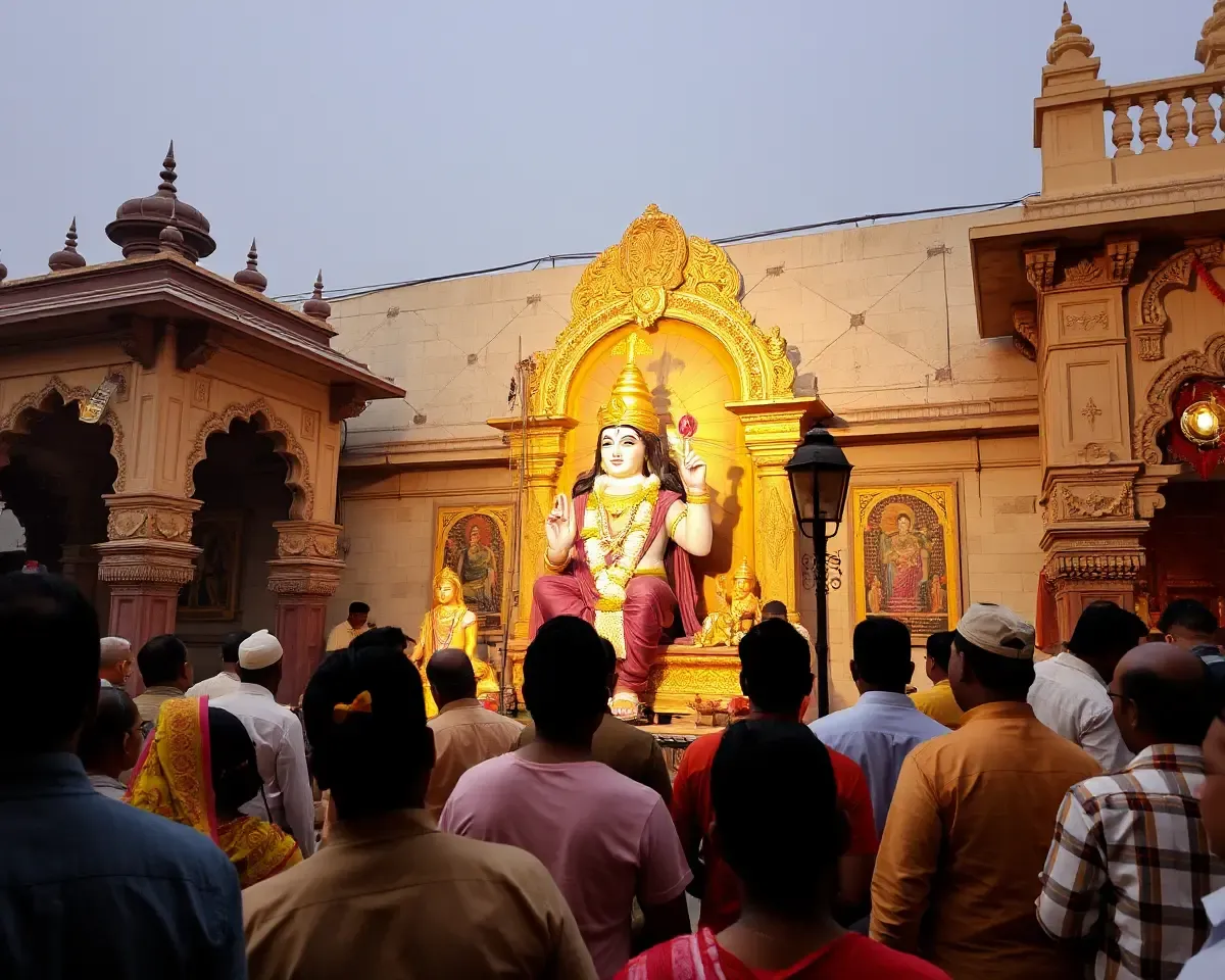 Lord Ram's Idol at Ram Mandir Ayodhya with Devotees