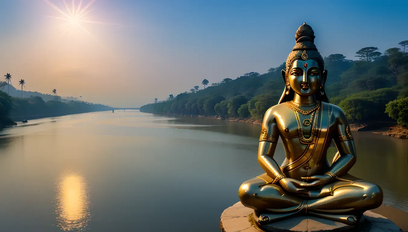 Lord Shiva's Radiant Lotus Throne Background