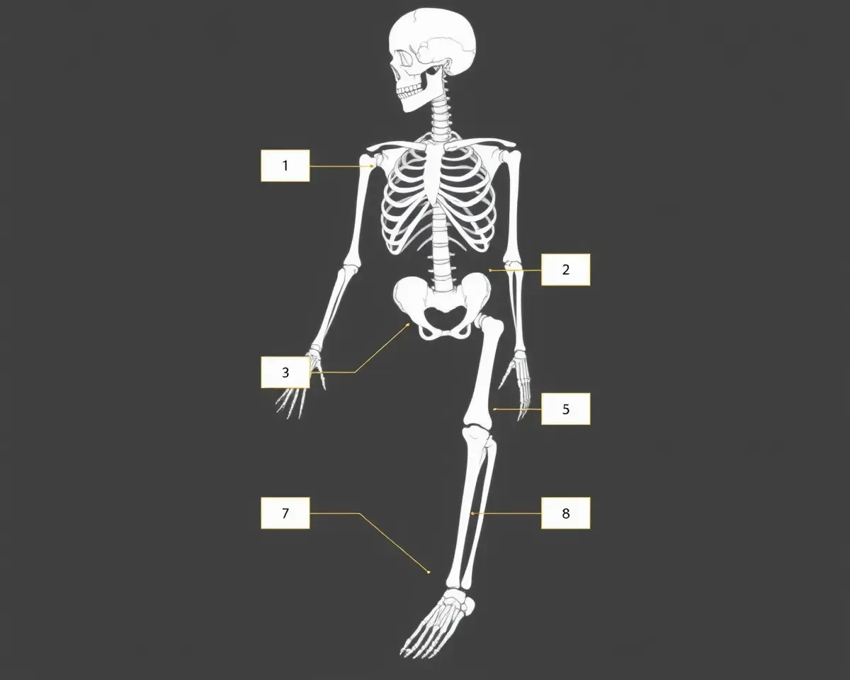 Lower Limbs Bones Unlabeled Human Skeleton Diagram