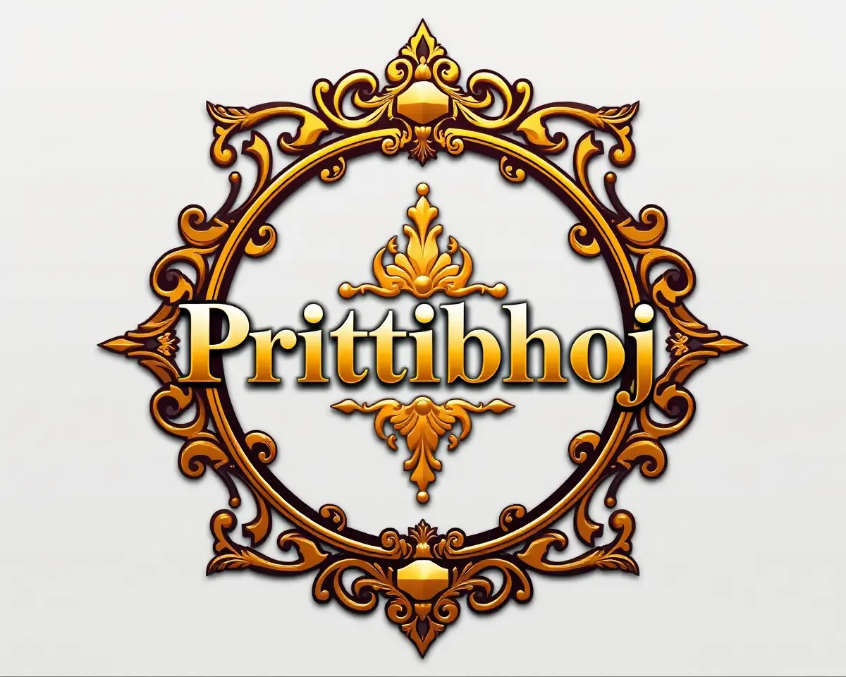 Luxurious Pritibhoj Logo with Stylized Frame