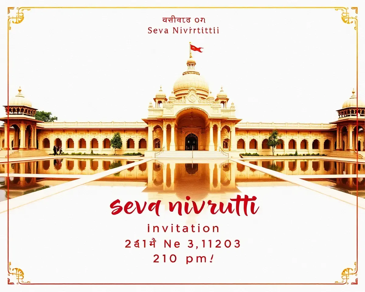 Luxurious Seva Nivrutti Invitation Card with Palace Image