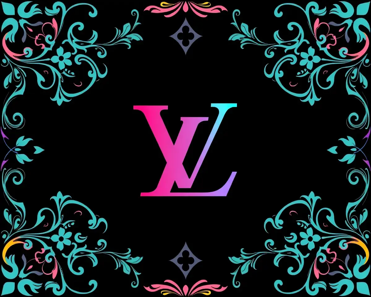 Luxury Fashion Illustration with Louis Vuitton Logo Vector