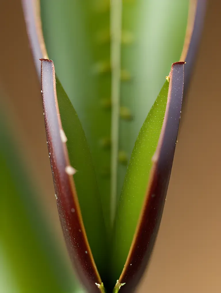Macro Chlorella Plant Stem and Leaf Details