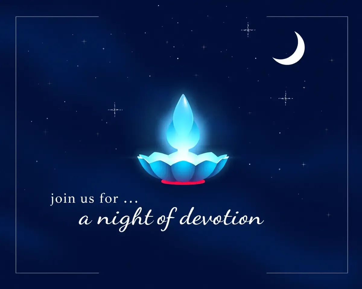 Mahashivratri Invitation with Night Sky and Shiva Linga