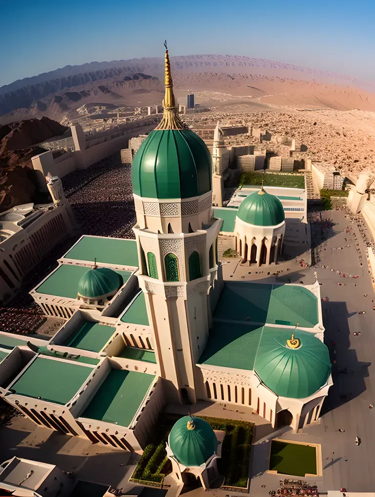 Majestic Architecture of Masjid Nabawi at Night