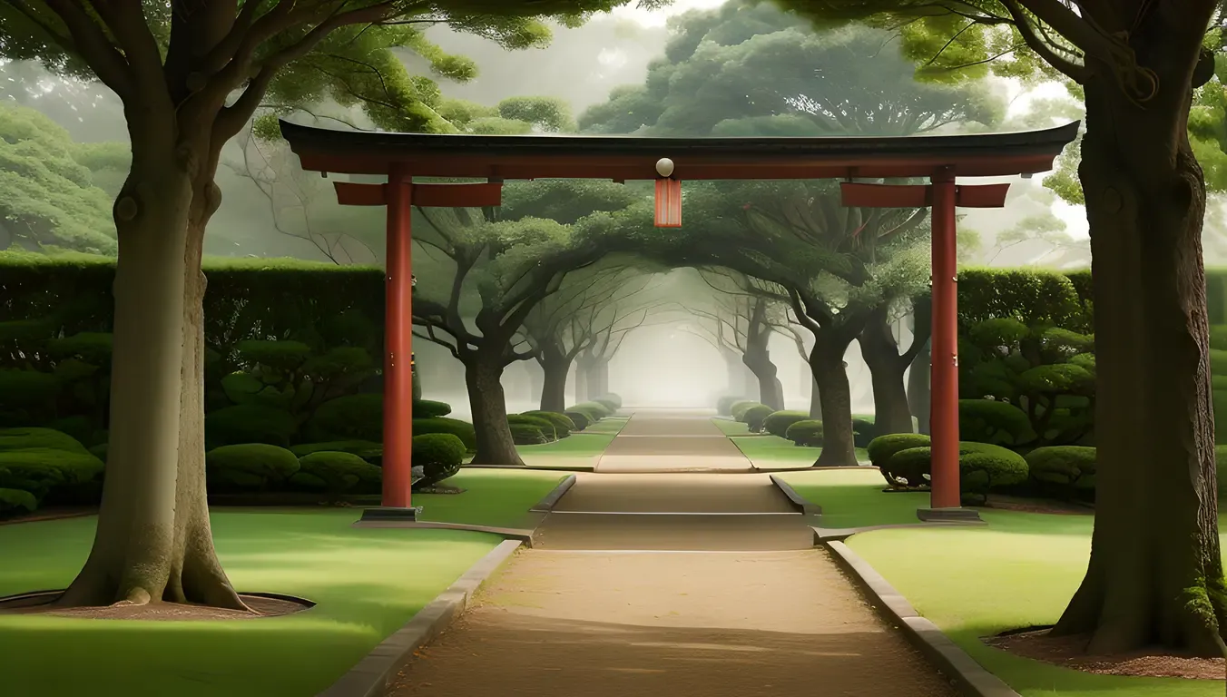 Majestic Buke Tree in Japanese Arbor High-Definition