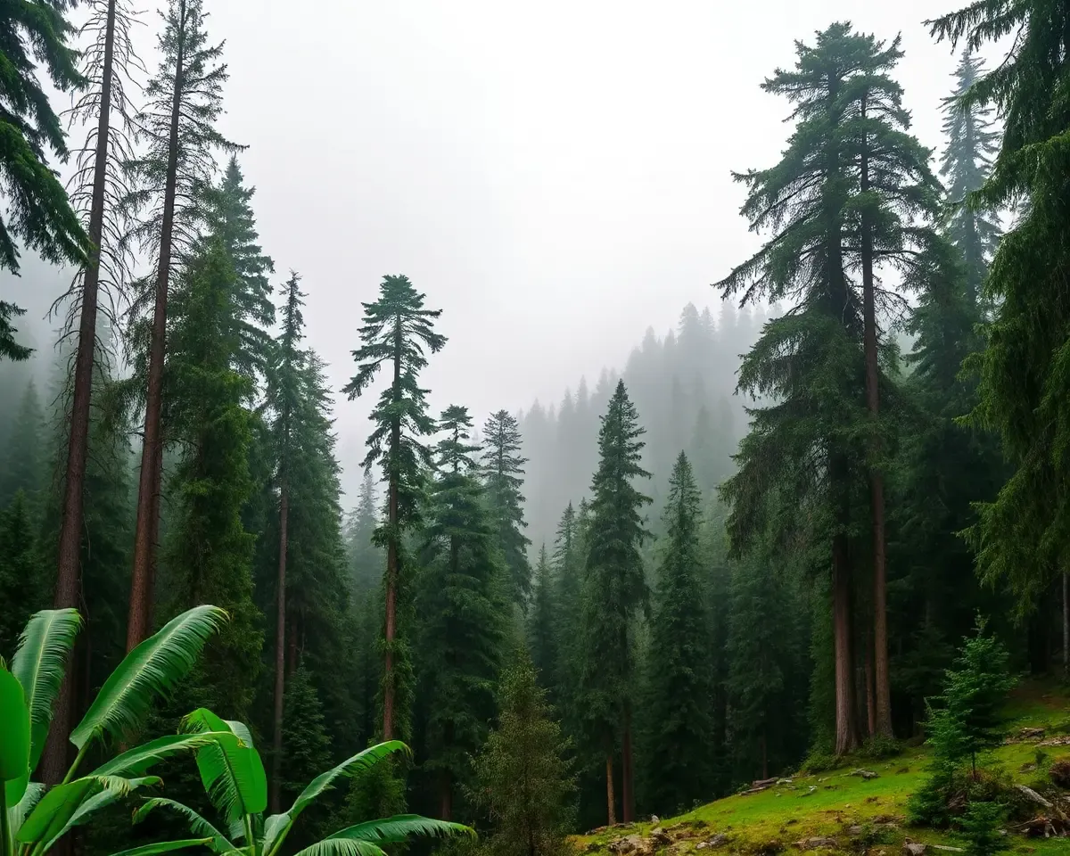 Majestic Forest Landscape for Rustic Wedding Album Background