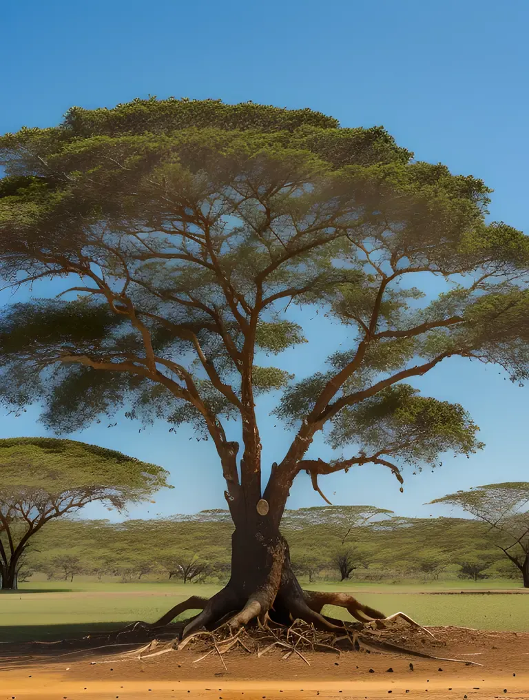 Majestic Kambi Tree Stands Tall with Proud Roots
