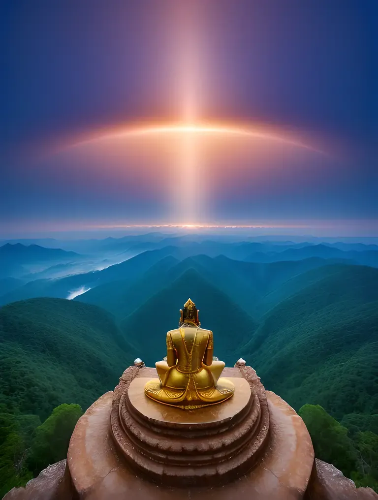 Majestic Lord Eshwar Standing Proudly on Mountain Peak