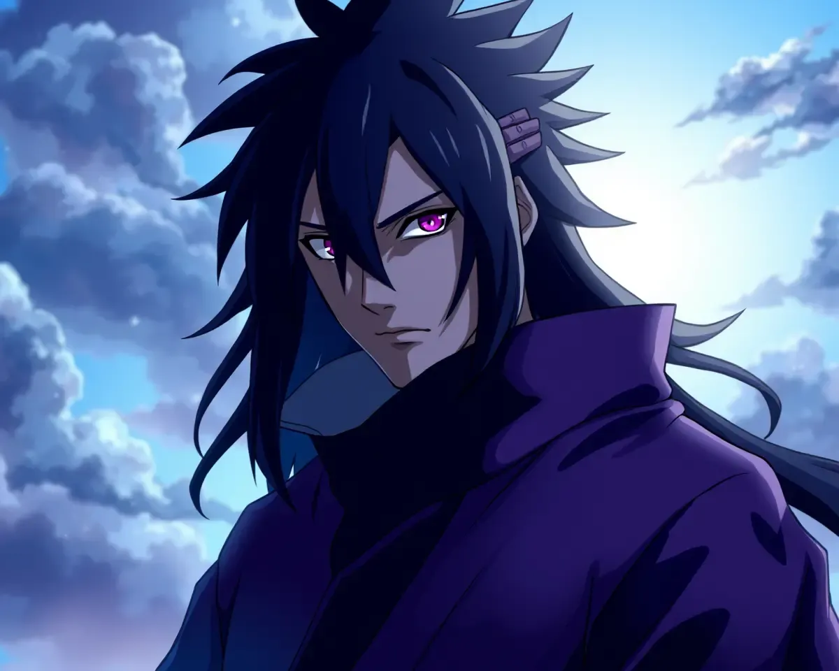 Majestic Madara Uchiha Portrait Traditional Ninja Attire
