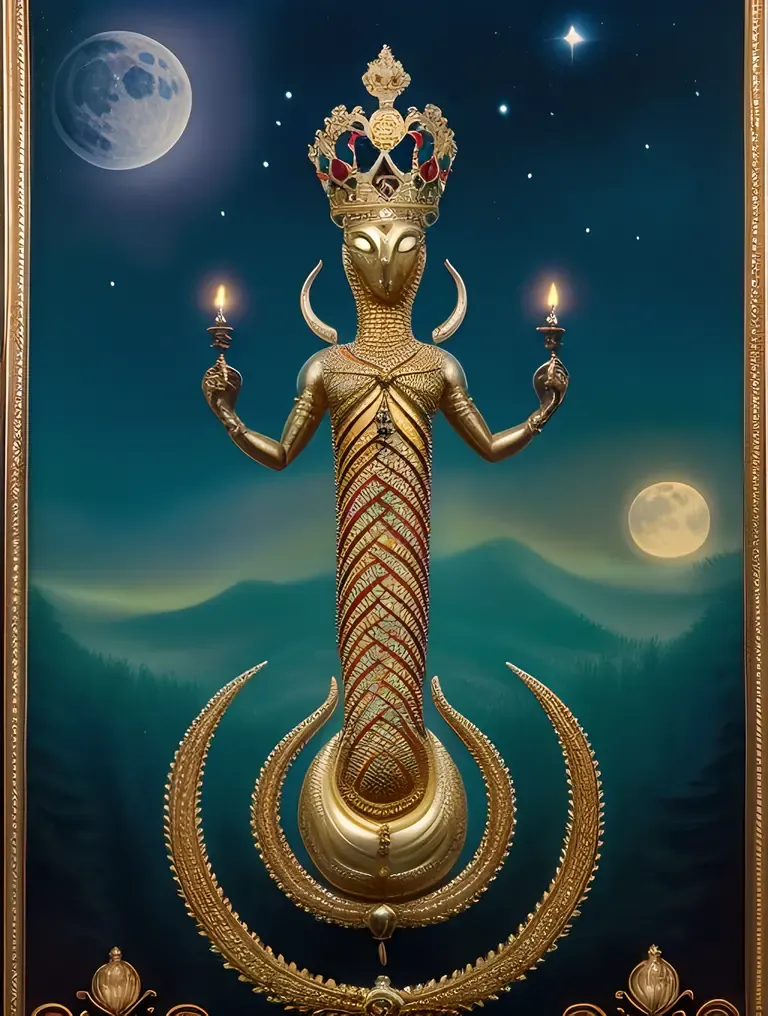Majestic Nagaraja Emerges from Mystical Forest Depths