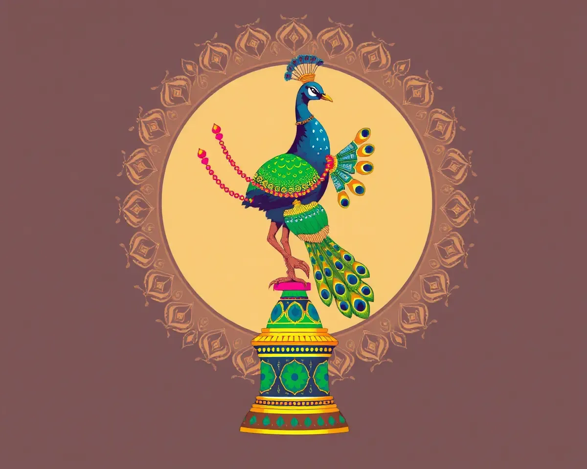 Majestic Peacock Logo for Manjal Neerattu Vizha Festival