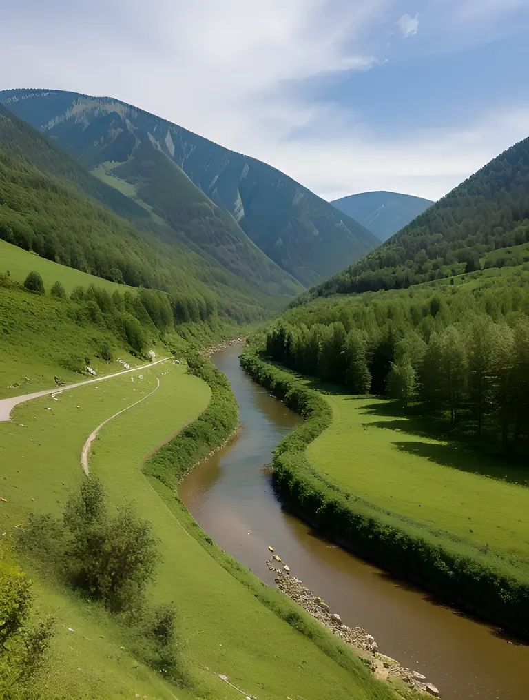 Majestic Putna River Meanders Through Romanian Countryside