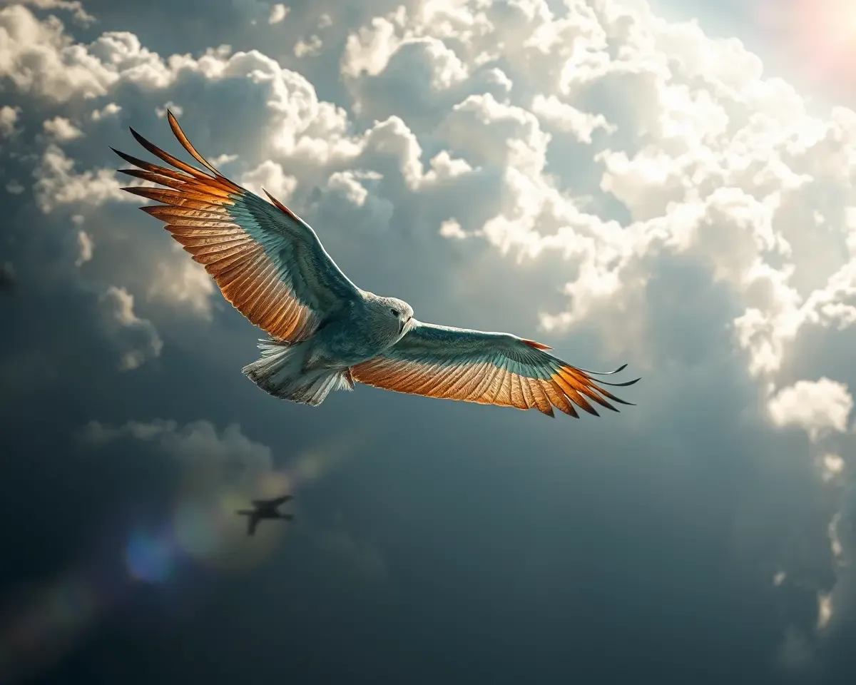 Majestic Rasigal Soars Through Cloudy Skies
