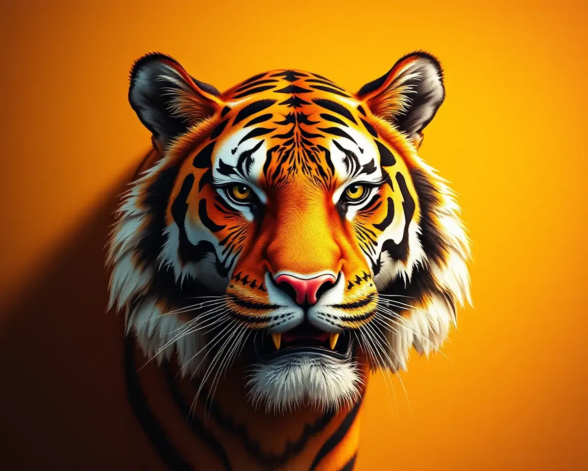 Majestic Tiger Head Simant Sanskar Card Illustration