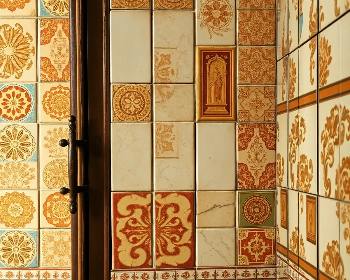 Mangalore Tile Patterns and Textures in Traditional Indian Home
