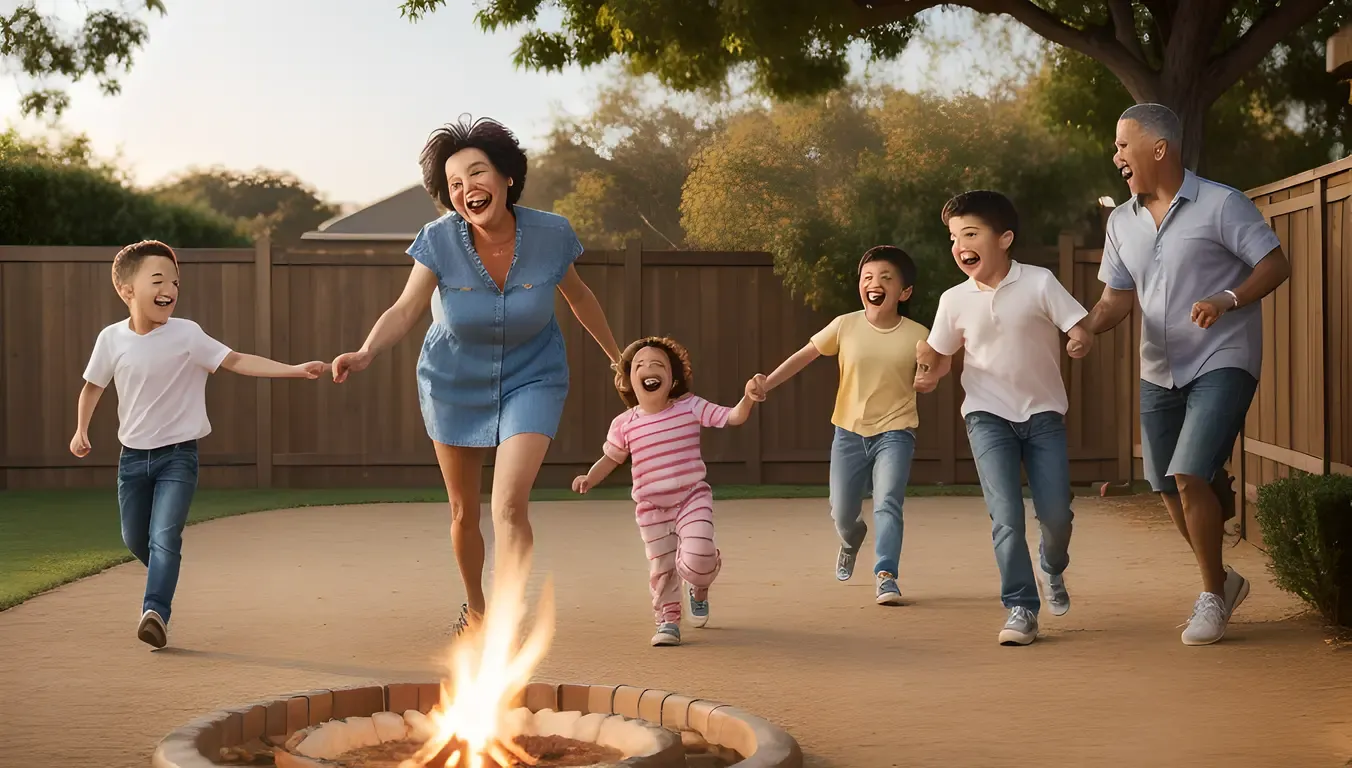 Mature Aunty's Whimsical Playtime with Grandkids