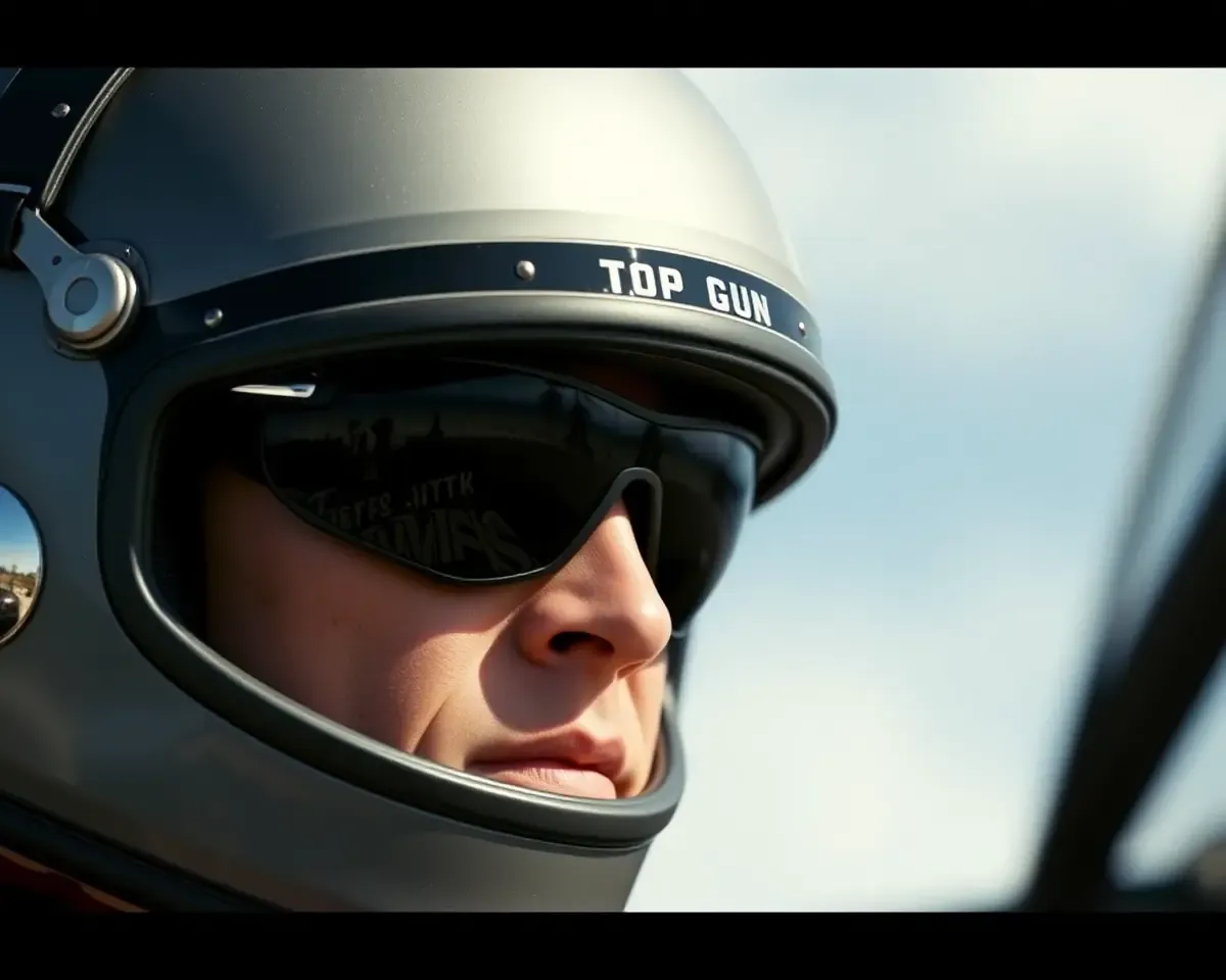 Maverick's Iconic Top Gun Helmet and Sunglasses Close-up